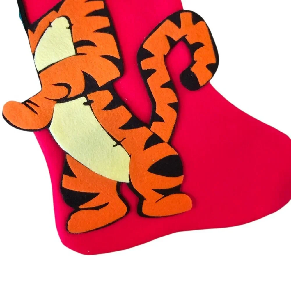 VTG 90s Santa's Best TIGGER 3D Felt Christmas Stocking Red NEW NWT‎ Disney